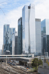 Naklejka premium view of Southcore Financial Centre (SFC) or Delta Hotel tower, designed by Page + Steele, IBI Group Architects, at 75 Lower Simcoe St, Toronto