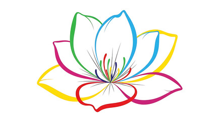 Fototapeta premium Vibrant multicolored floral pattern with overlapping petals and leaves in a style
