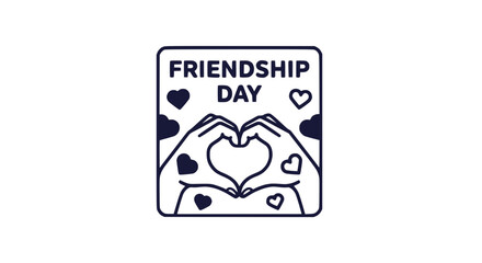 Fototapeta premium Friendship Day Hands Heart Shape Icon - Love and Connection Symbol
