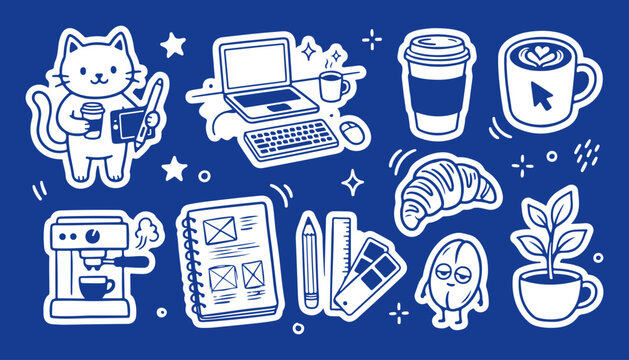 Coffee and Creative Work Elements Collection