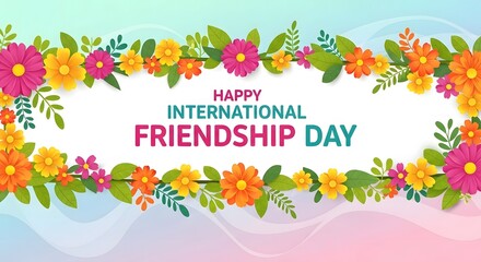 Naklejka premium Happy international friendship day celebration background