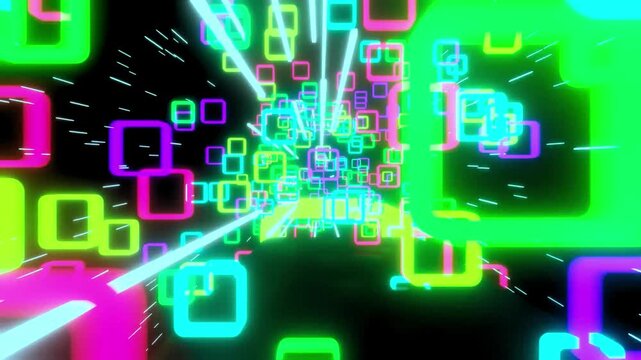 Digital qr code glowing with neon grid background in motion blur effect