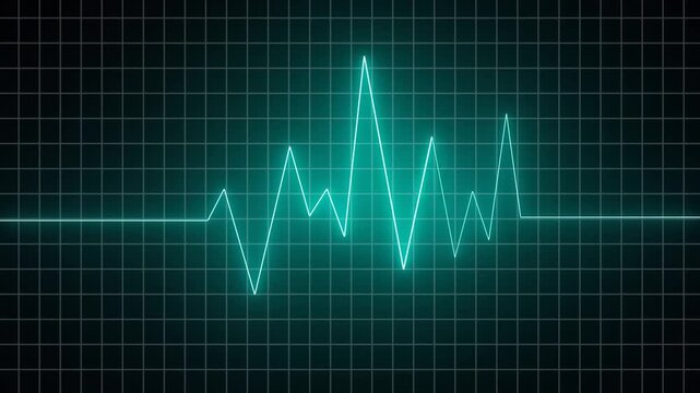 Heartbeat cardiogram signal, monitor animation digital interface loading icon