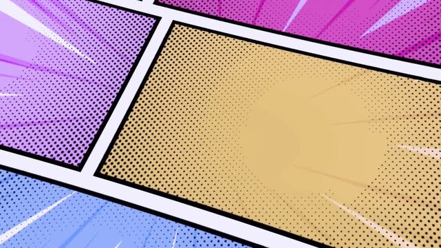 Abstract geometric shapes with gold, purple, and blue gradient textures in seamless pattern