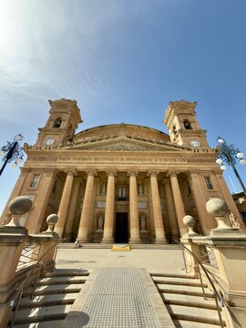 Mosta Rotunda church and the Basilica of the Assumption in Malta