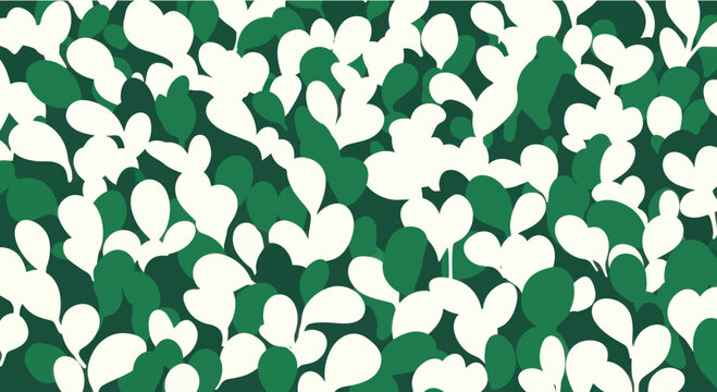Abstract Pattern of Green and White Cactus Pads