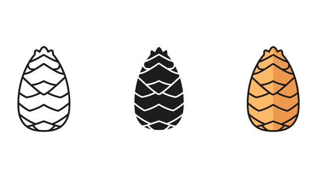 three stylized snake eggs in flat design vector illustration