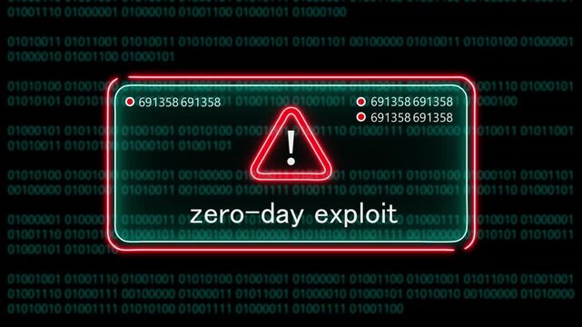 zero-day exploit computer hacking warning, message hacked alert warning hacked alert blackmailing virus, countdown until deletion computer security alert on binary cod background. 