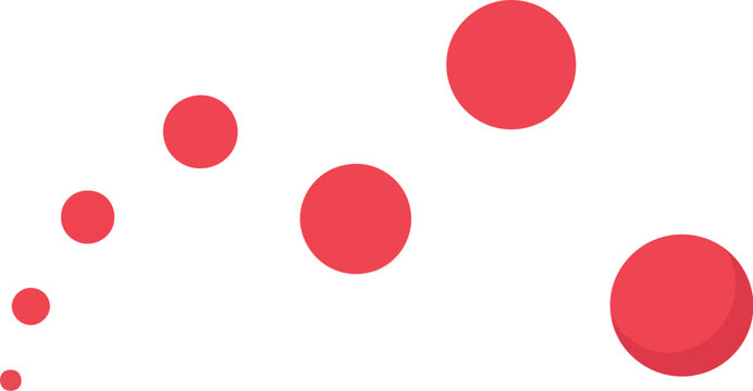 Red bouncing ball motion path sequence