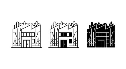 Fototapeta premium House Icon Set Black And White Vector Design