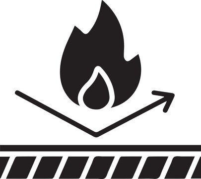 Fireproof material symbol heat resistant icon safety and protection concept for industrial use isolated on white background