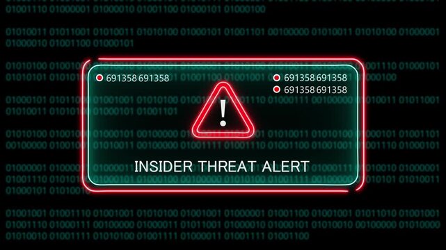 insider threat alert computer hacking warning, message hacked alert warning hacked alert blackmailing virus, countdown until deletion computer security alert on binary cod background. 