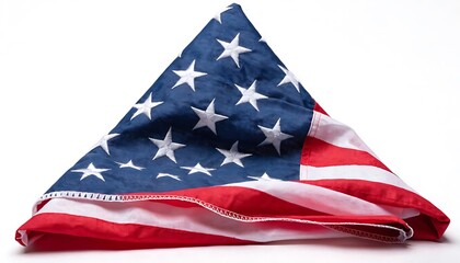 Fototapeta premium folded american flag in a neat triangular shape on a white background high quality professional detailed