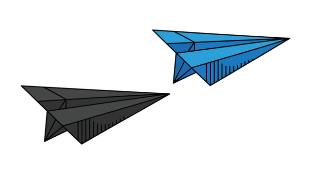Blue and black geometric arrow shaped arrows