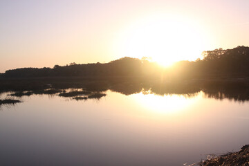 Fototapeta premium sunrise over the lake