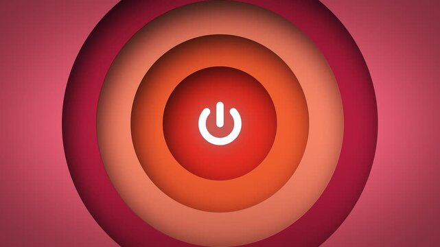 Power button in circles icon animation. power button in circles turning on and off video animation. Power Switch symbol. Power switch and button icon on black background