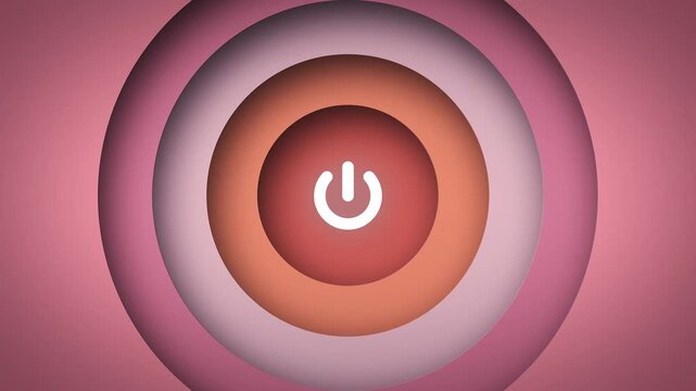 Power button in circles icon animation. power button in circles turning on and off video animation. Power Switch symbol. Power switch and button icon on black background