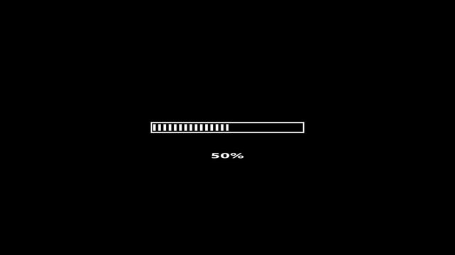  Loading bar and percentage Futuristic progress loading bar 0-100 percent in 4k