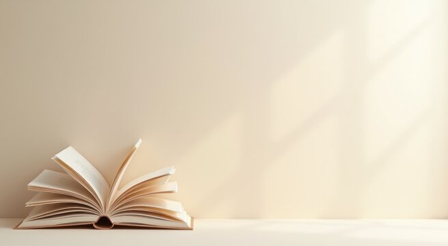Book that is open on a table