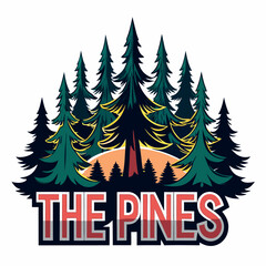 Obraz premium The-pines illustration-vector-design 