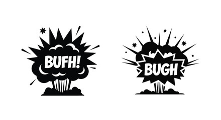 comic book explosion speech bubbles black and white vector illustration © MDHANZALA