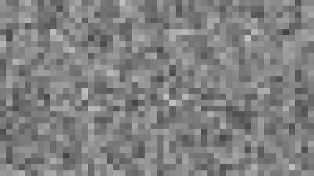 Fullscreen pixelated censored glitch seamless loop animation with dynamic monochrome mosaic glitch effect. 4K animated censored background for mosaic noise effect, redacted content, and video editing.