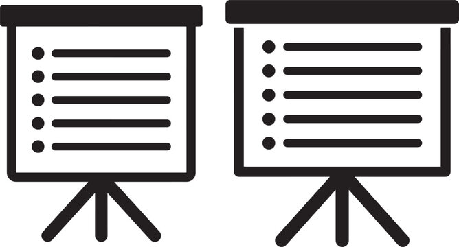 Presentation board icon vector silhouette illustration