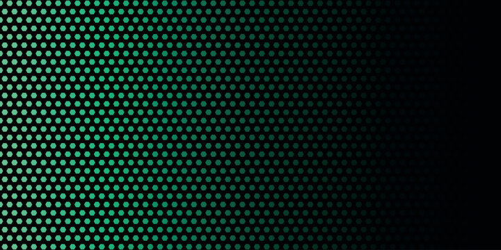 Green seamless geometric hexagon pattern black background with polygonal shapes repeat design for modern abstract texture and digital wallpaper use