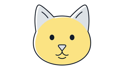 Fototapeta premium Cute yellow cat head icon simple cartoon animal illustration