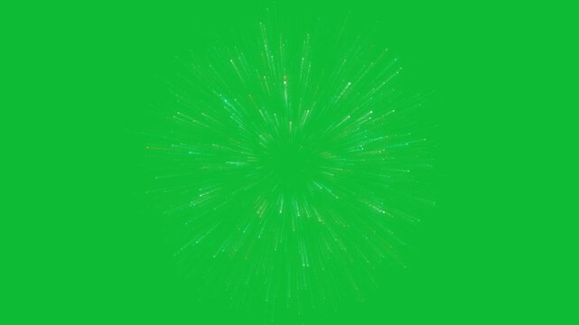 White spark energy particles and glowing dust bursting softly into light, hand drawn splash transition FX on green screen, hit effects for games and anime, realistic magic energy particle burst 4K