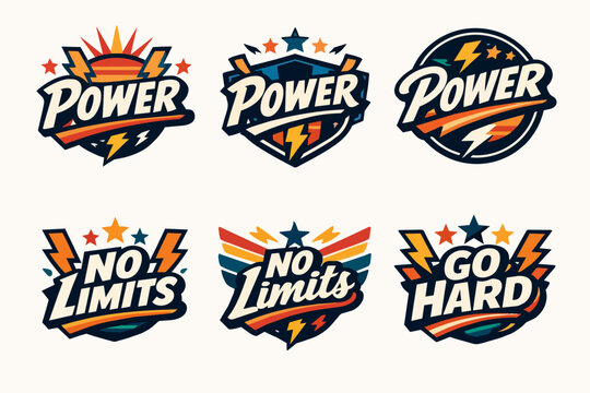 Power no limits go hard badge collection