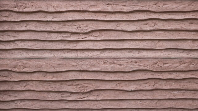 A surface of horizontal planks painted in a pink-brown shade, made with an overlap, wall or fence paneling with textured wood paneling, a background texture of lines of painted wood planks
