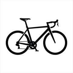 Fototapeta premium Side view silhouette of a modern road bicycle vector illustration for sports design