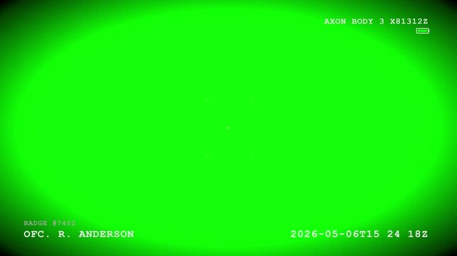 Body Cam Police POV Green Screen Overlay with UI Elements
