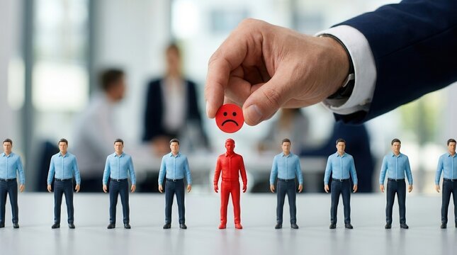 Dissatisfied employee concept showing a mismatch of expectations and workplace tension.