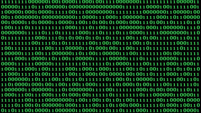Perspective wall of binary code digital pattern background.4k motion video .