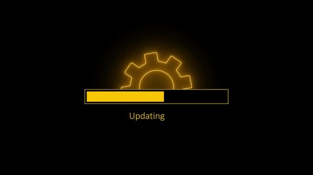 Operating system upgrade concept, software updating and process , update modern functions, Setting updating icon. Motion graphics video.4k video .