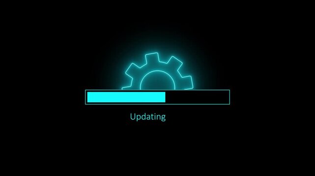 Operating system upgrade concept, software updating and process , update modern functions, Setting updating icon. Motion graphics video.4k video .