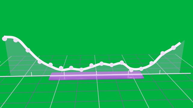 On load white nodal-line dropping, purple peaks rising, camera lowering, showing valley on clear bg