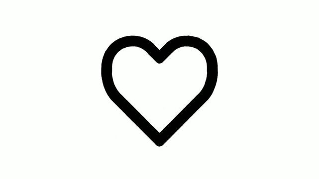 minimalist black outline heart icon isolated on transparent background clean flat design vector symbol perfect for love wedding branding social media graphics modern flat illustration simple elegant