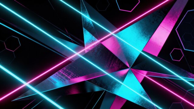 Neon geometric abstract design