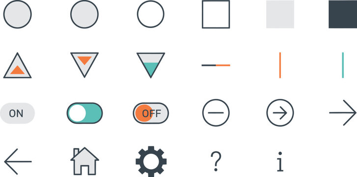Modern flat icons set for interface design Vector