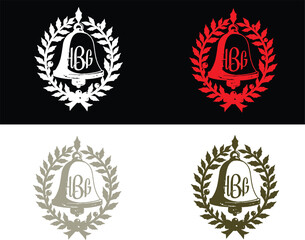Monogram logo designs with laurel wreath and letter b © sweet vector