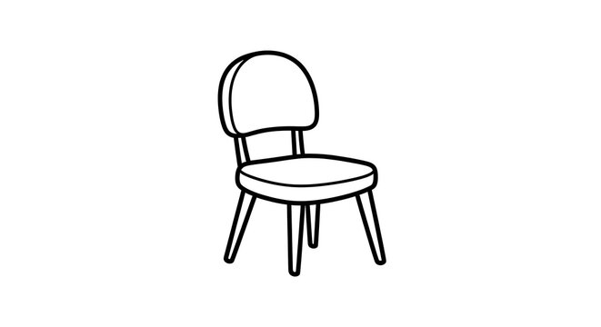 Simple black line drawing of a chair