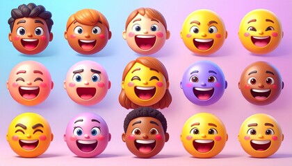 Naklejka premium 3D character laughing hysterically for meme reaction and social media humor,various facial emotions and character reactions