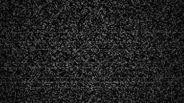 Old TV static noise texture with VHS horizontal lines and analog signal distortion for video editing