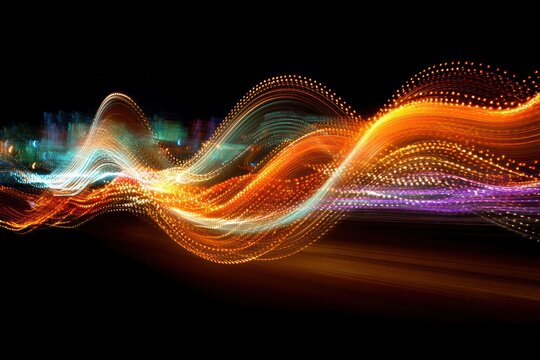 Abstract Light Wave Patterns in Motion