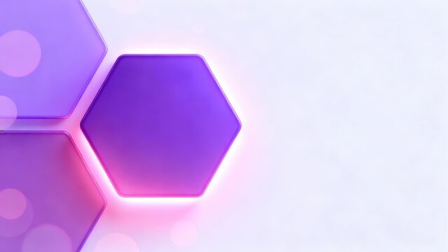 Purple hexagonal shapes on white background