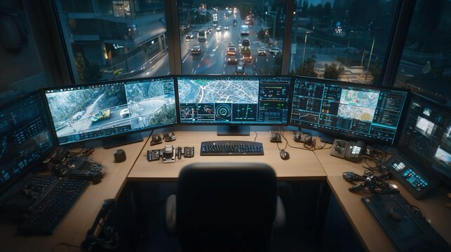 AI-driven network monitoring system continuously tracking activity, detecting anomalies, and alerting IT teams to potential breaches or system vulnerabilities in real-time