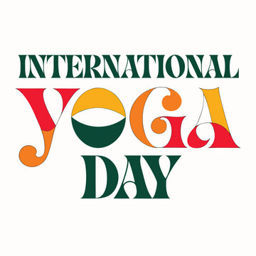 international yoga day, yoga, day, exercise, fitness, men, women, meditation, practice, handstand, revitalize your mind body and sprit, vintage, illustration, vector, text, word, logo, icon, 3d, card